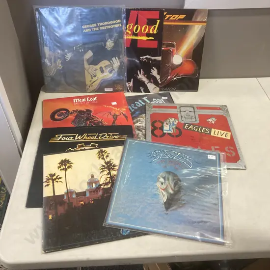 Lot of Nine LPs, George Thorogood, Eagles, ZZ Top, Meat Loaf, BTO