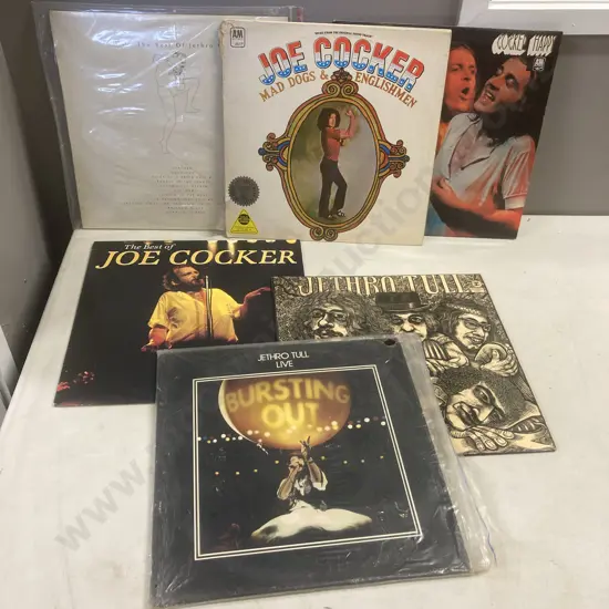 Six LPs - Joe Cocker Mad Dogs & Englishmen, Happy, Best Of, Jethro Tull Best of, Stand Up, Live