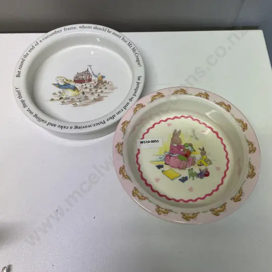 Two Babies Plates, one Wedgwood