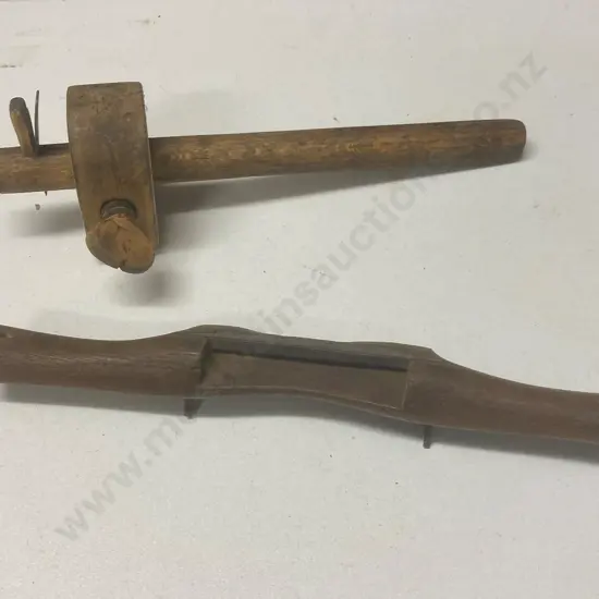 Antique Wooden Scribe & Wooden Spoke Shave