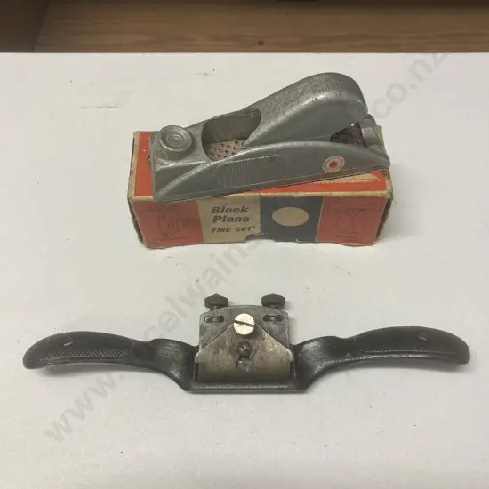 Stanley Metal Spoke Shave & Surform Block Plane Finecut With Original Box