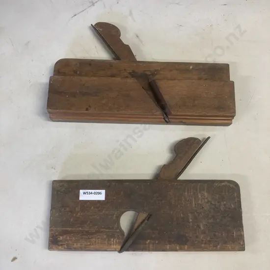Pair of Antique Wooden Rabbet Planes