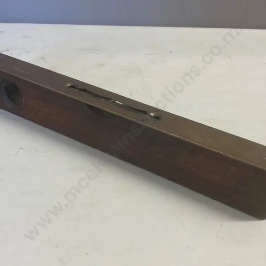 Antique Brass & Mahogany Spirit Level by John Rabone & Sons. L30.5cm