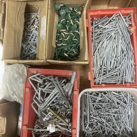 Box Lot Assorted Nails, Screws Etc