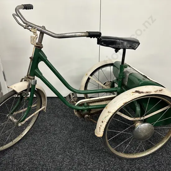 Vintage Kids Trike With A Lidded Boot