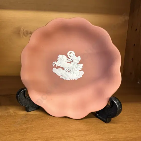 Vintage Wedgwood Terracotta Jasperware Scalloped Edge Pin Dish