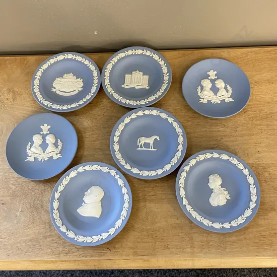Wedgwood Blue Jasperware Dishes incl Royalty themed