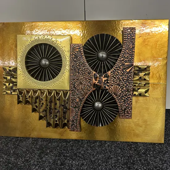 Wall Art Mixed Media Theme Copper & Brass Coloured Detail