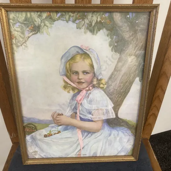 Vintage Framed Glazed 'Cherry Ripe' Print, 35 x 27cm