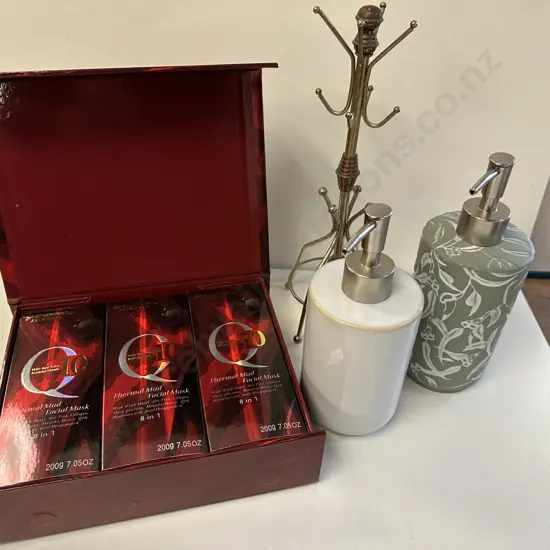 Thermal Mud Face Masks, Morgan & Finch Soap Dispenser Etc