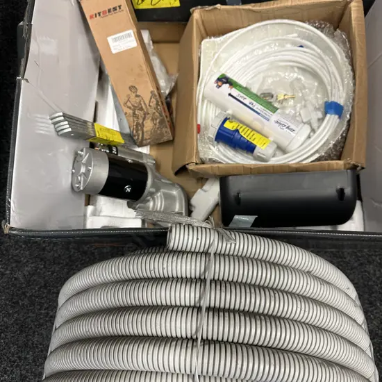 Box Lot Sundries With Roll of Flexible Conduit
