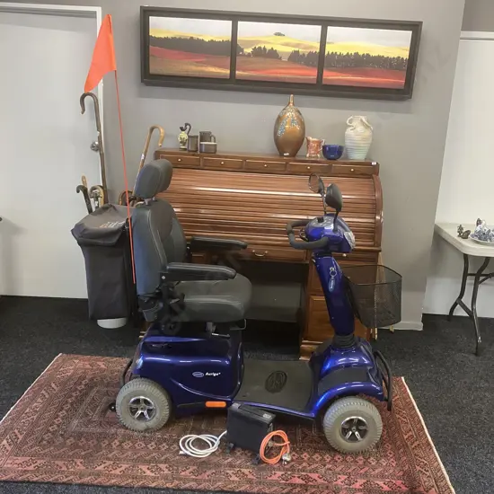 Invacare Auriga 10 Mobility Scooter With Charger, Rear Bag & Front Basket