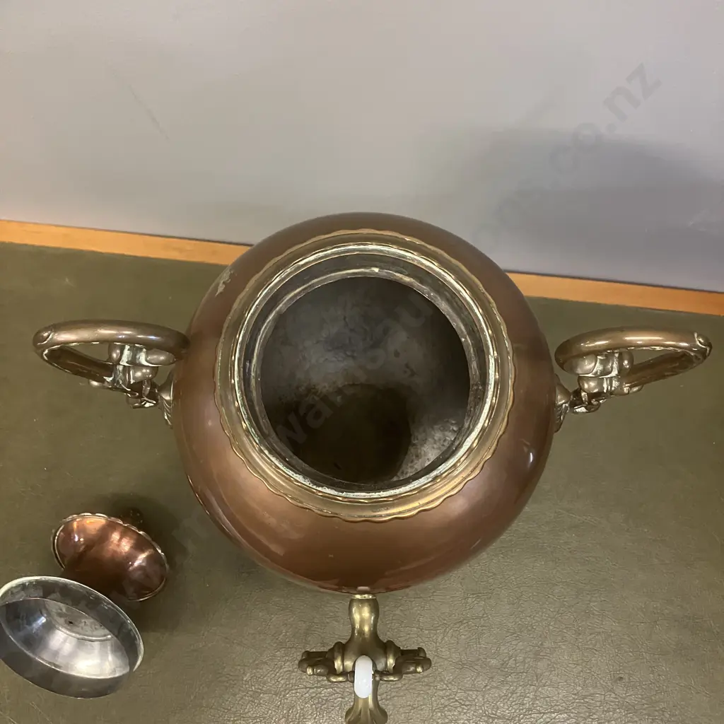 Antique English Victorian Copper & Brass Samovar. H51cm Image 1++