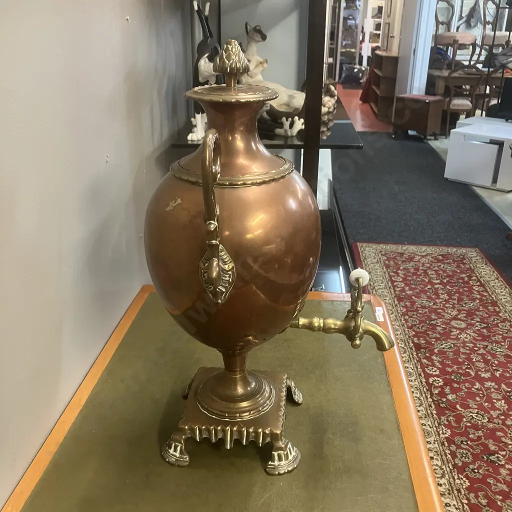 Antique English Victorian Copper & Brass Samovar. H51cm Image 1++