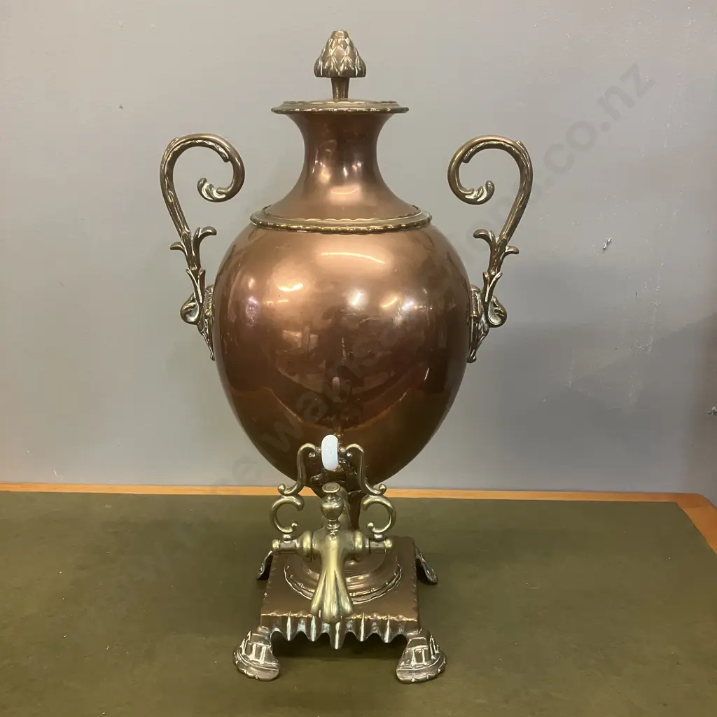 Antique English Victorian Copper & Brass Samovar. H51cm Image 1++