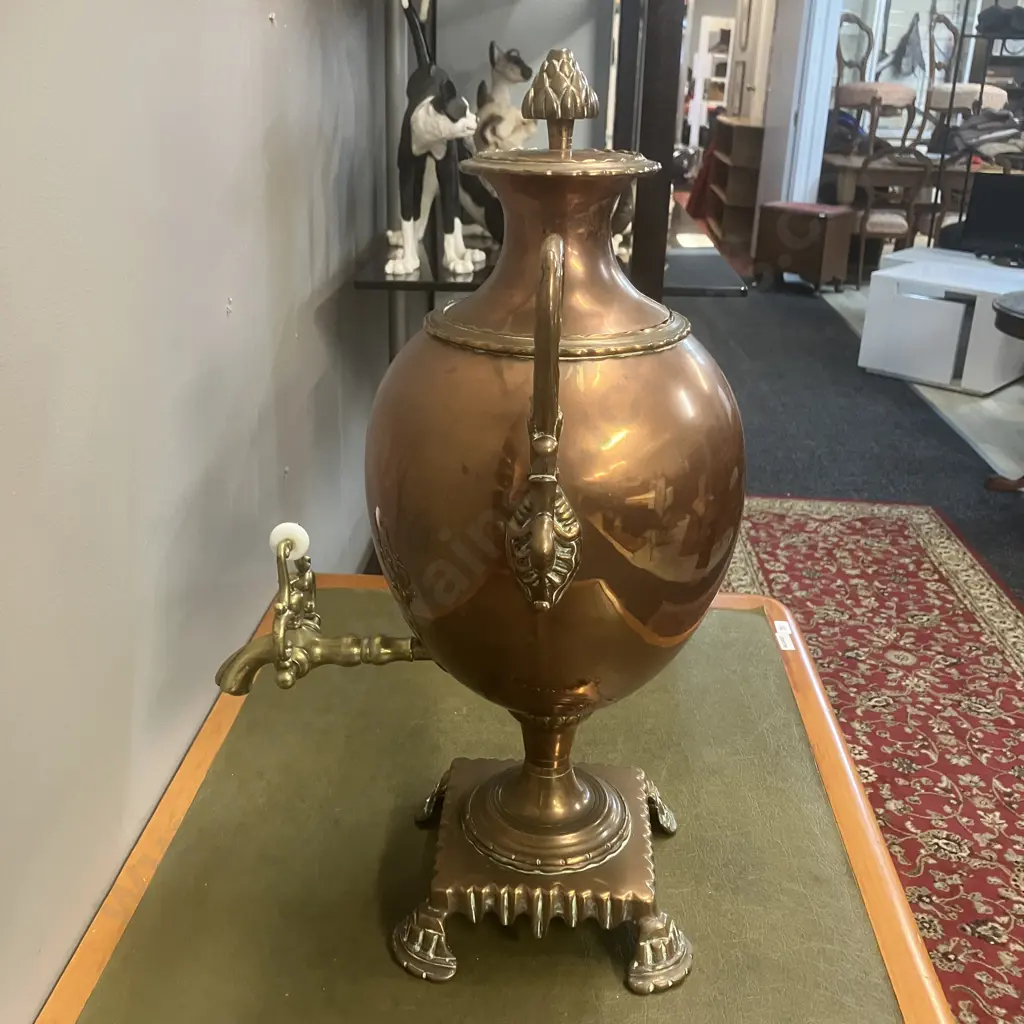Antique English Victorian Copper & Brass Samovar. H51cm Image 1++