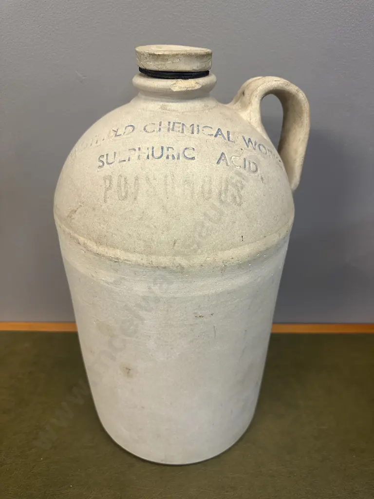 Vintage Stoneware Jug Westfield Chemical Works Sulphuric Acid H46cm. Image 1++