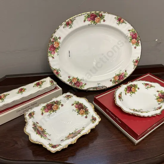 Royal Albert Old Country Roses: Platter, Dish, Boxed Dish & Boxed Mint Tray - Made In England
