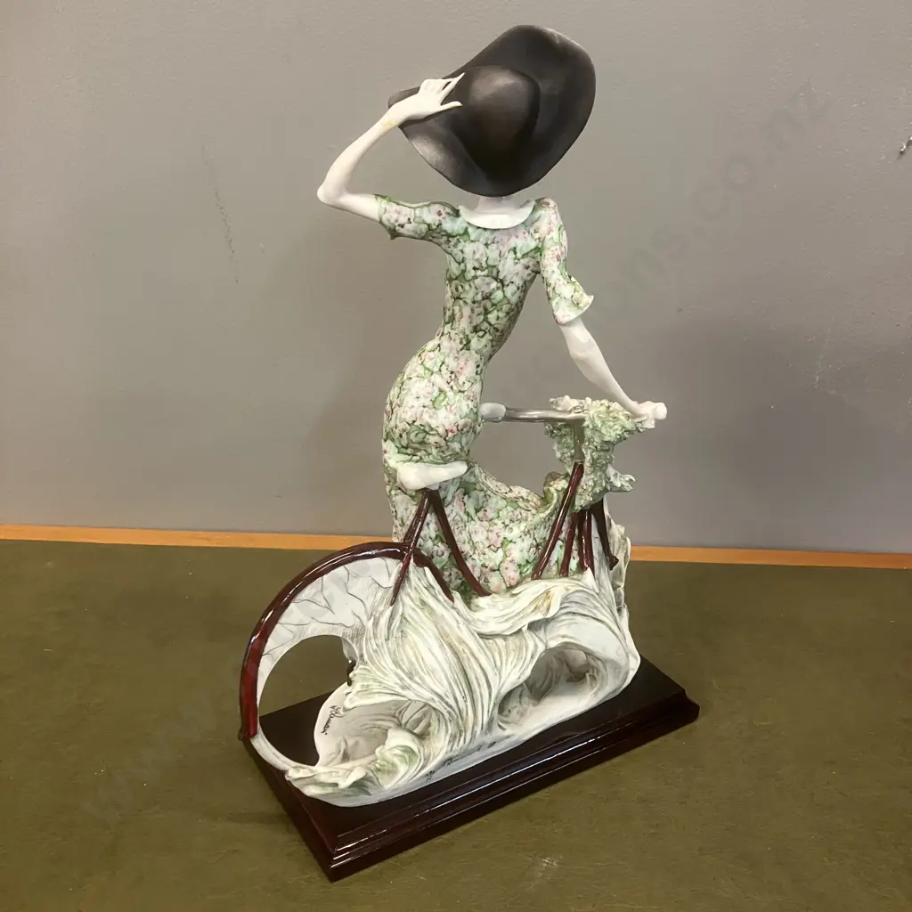 G. Armani Figurine Girl With Bicycle - Spring. H38cm (Repaired) Image 1++