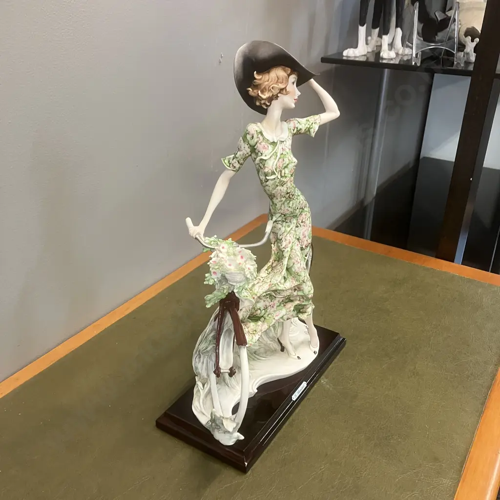 G. Armani Figurine Girl With Bicycle - Spring. H38cm (Repaired) Image 1++