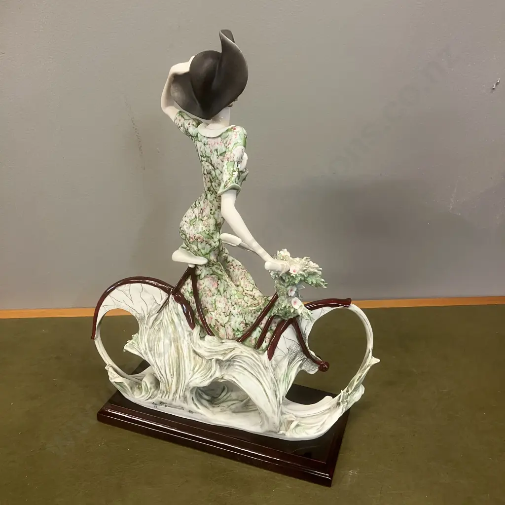 G. Armani Figurine Girl With Bicycle - Spring. H38cm (Repaired) Image 1++