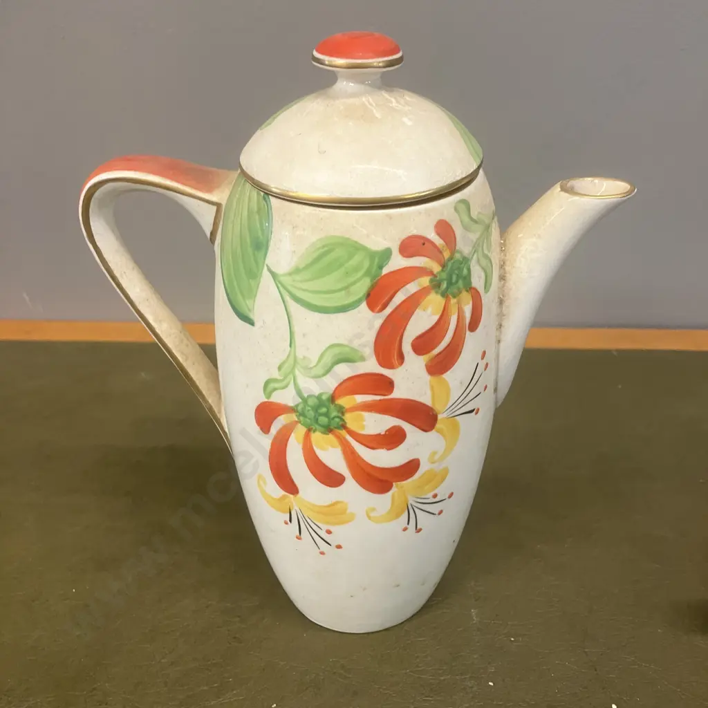 Susie Cooper Gray's Pottery Coffee Set - Floral Pattern 9122 c1930 (Complete) Image 1++
