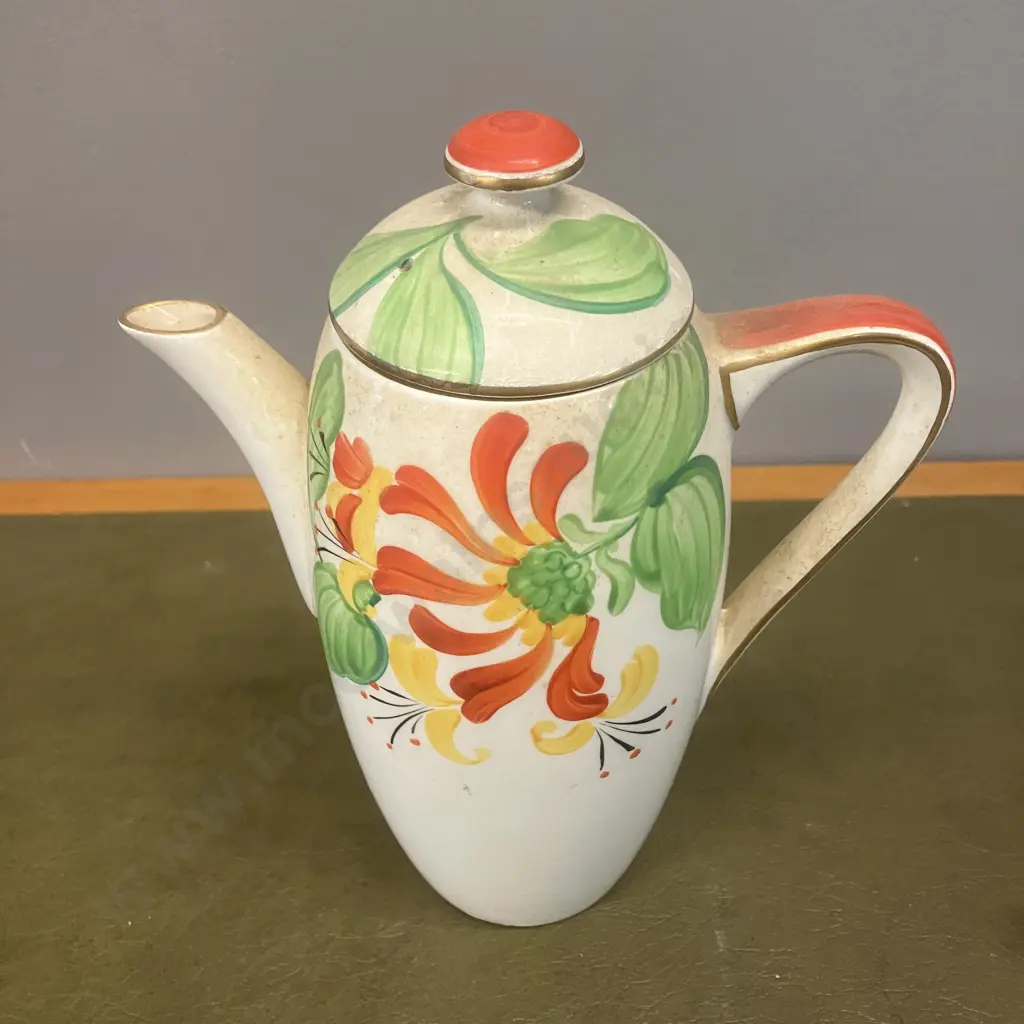 Susie Cooper Gray's Pottery Coffee Set - Floral Pattern 9122 c1930 (Complete) Image 1++