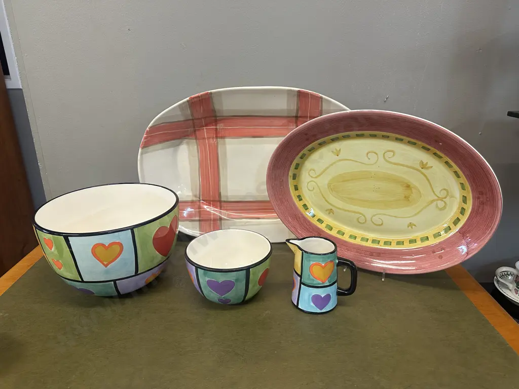 Heart Bowls, Jug, Large Italian Platter Etc Image 1++
