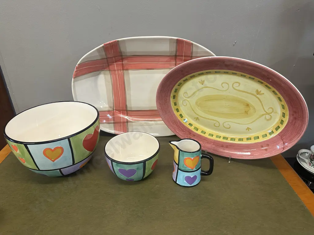 Heart Bowls, Jug, Large Italian Platter Etc Image 1++