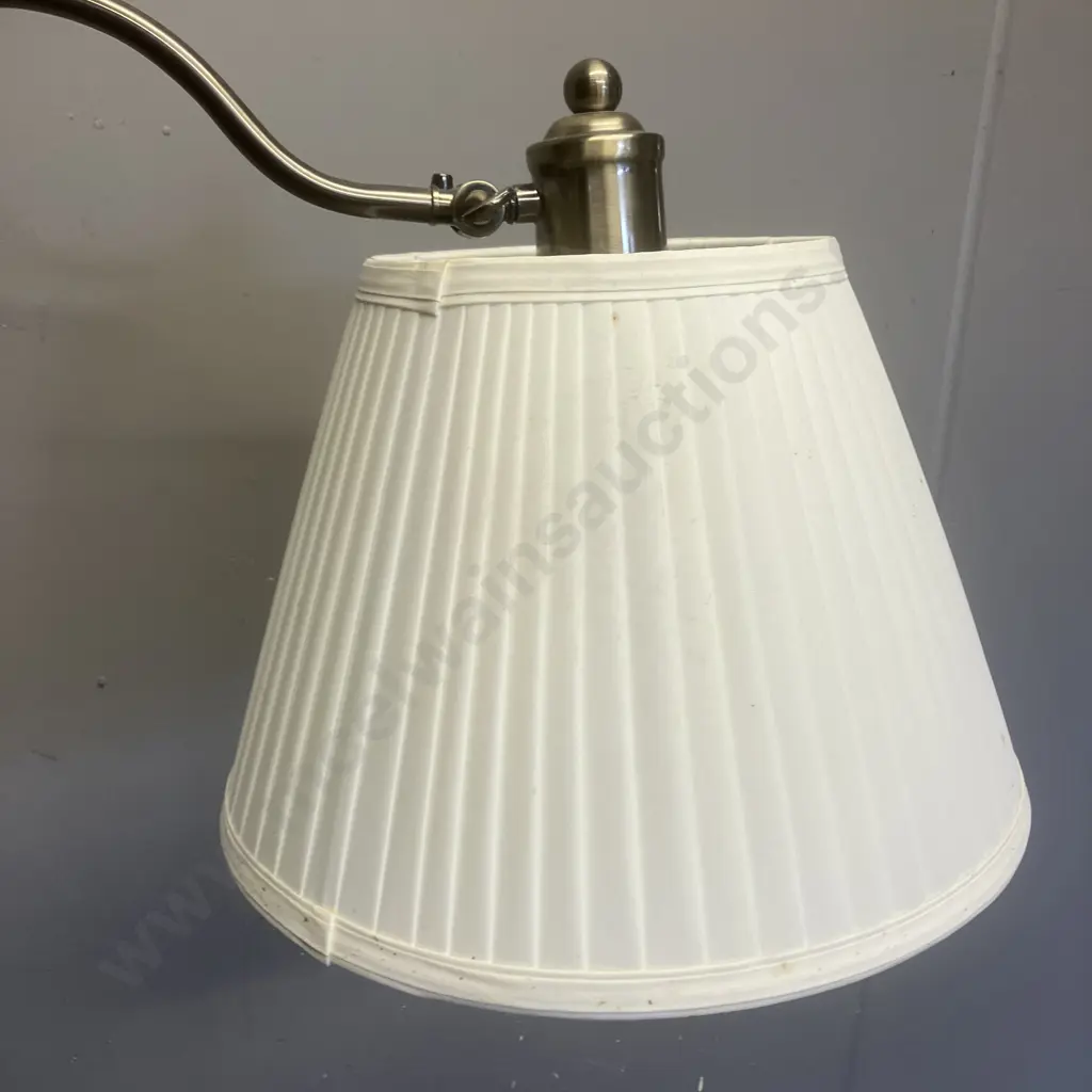 Austrabeam / Stylelux Floor Lamp With White Fabric Shade, Tilt Adjustable Head, Brushed Finish. H166cm Image 1++