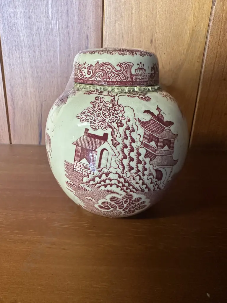 Vintage Masons Ironstone Ginger Jar Twinings Ltd Oriental Design Image 1++