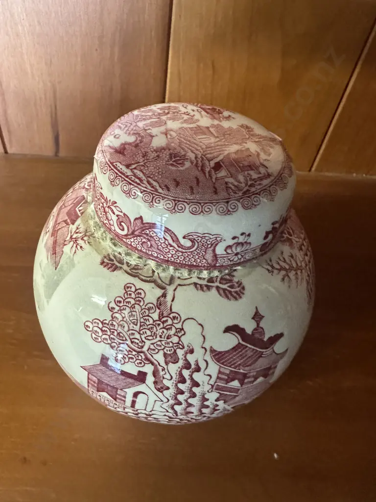 Vintage Masons Ironstone Ginger Jar Twinings Ltd Oriental Design Image 1++