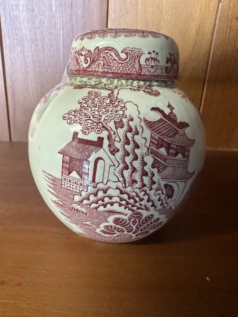 Vintage Masons Ironstone Ginger Jar Twinings Ltd Oriental Design Image 1++