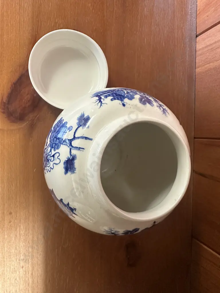 Vintage Willow R Twining & Co Blue & White Lidded Ginger Jar Burgess & Leigh Image 1++