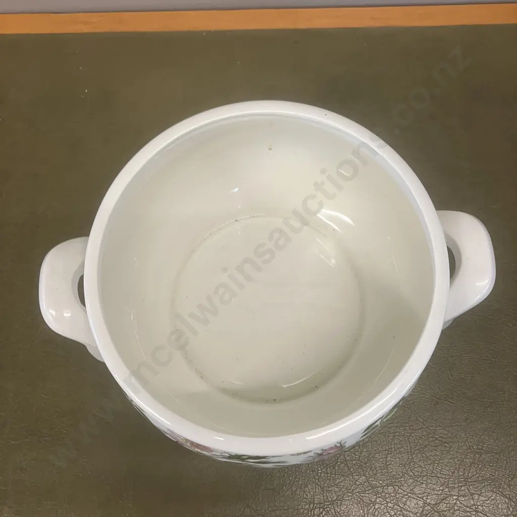 Vintage Portmeirion Botanic Garden Large Casserole, Dog Rose & Cotton Flower - Susan Williams-Ellis. 14 x 29cm Image 1++