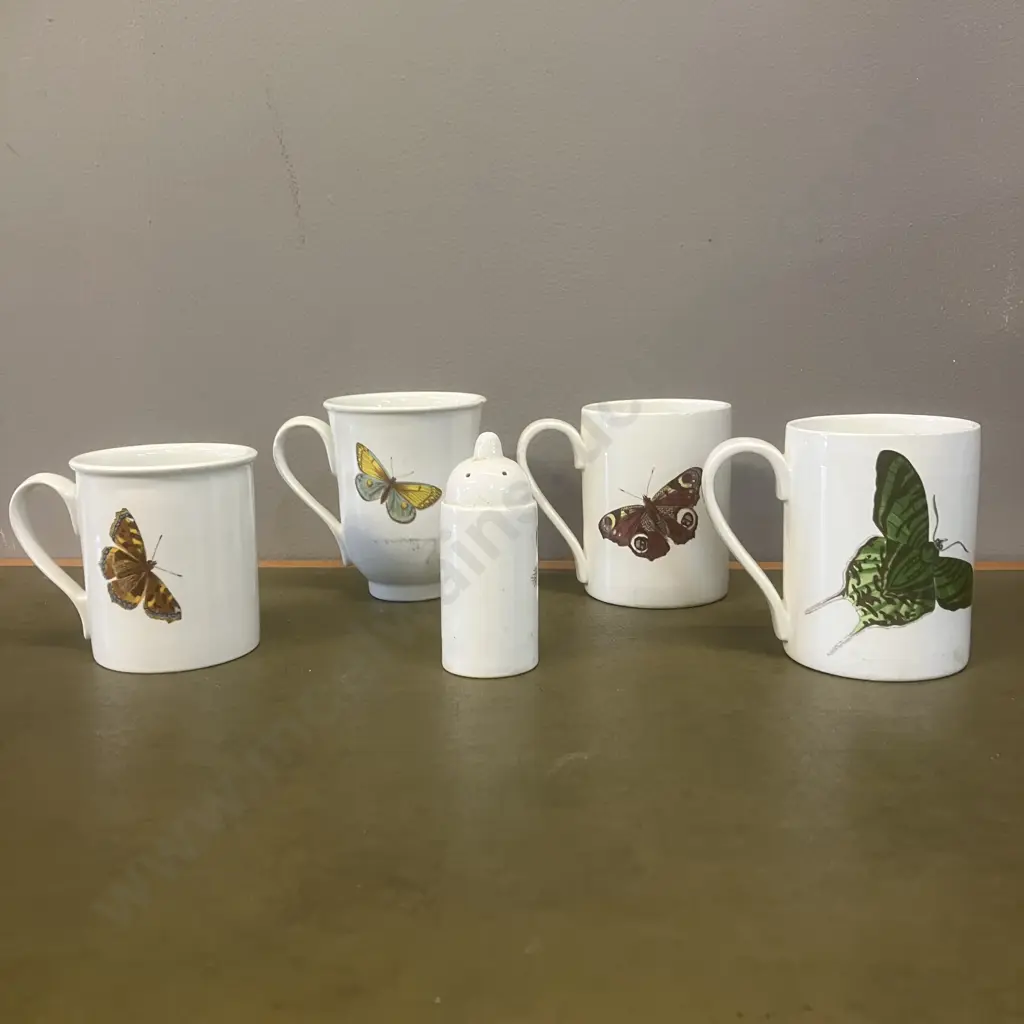 Vintage Portmeirion Botanic Garden Cups x 4 With a Pepper Shaker Image 1++