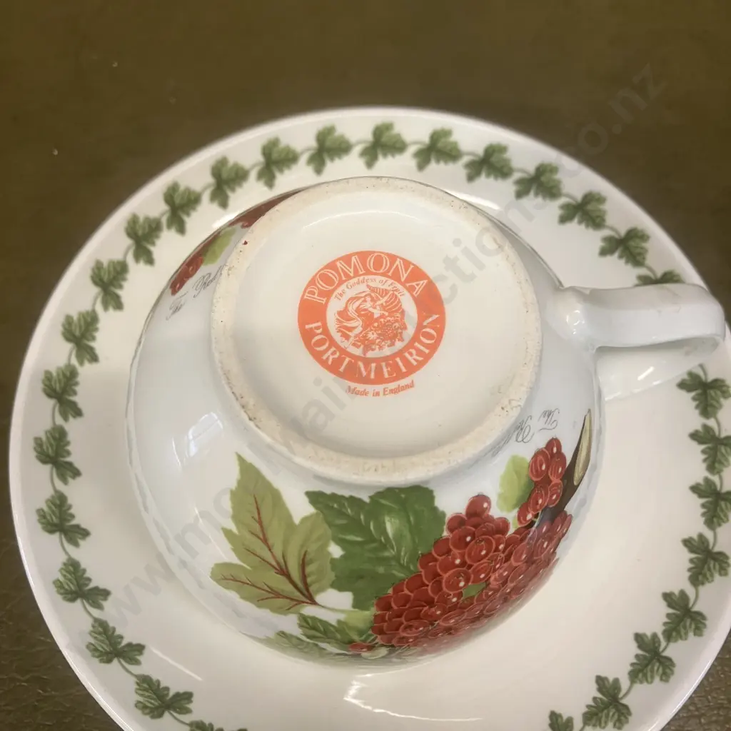 Scarce Portmeirion Pomona Red Currant Traditional Cup And Saucer - England Image 1++