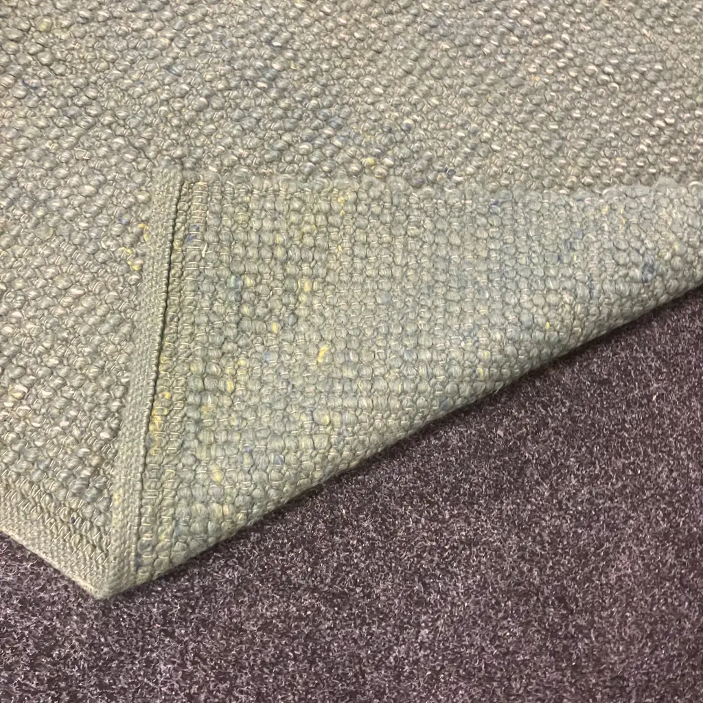 Hand Woven Floor Rug - 182 x 116cm Green & Blue Colours Image 1++