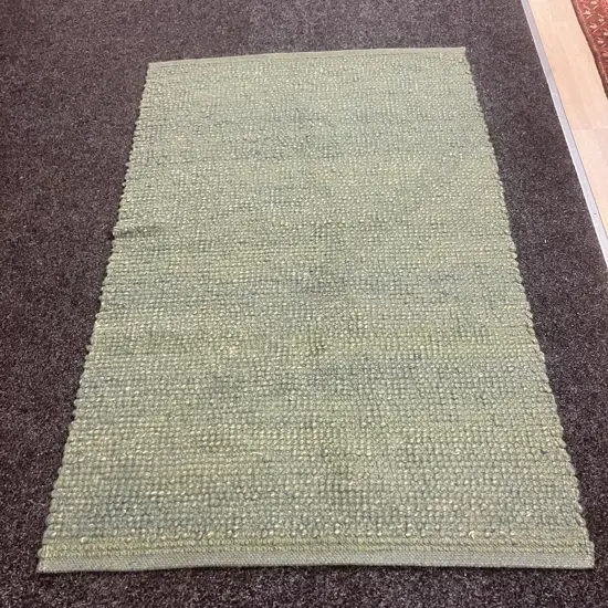 Hand Woven Floor Rug - 182 x 116cm Green & Blue Colours