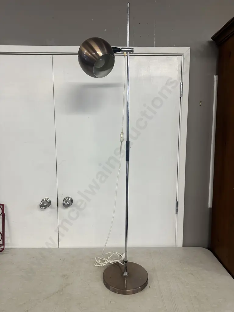 Vintage Brush Metal Floor Lamp With Eyeball Lamp Image 1++
