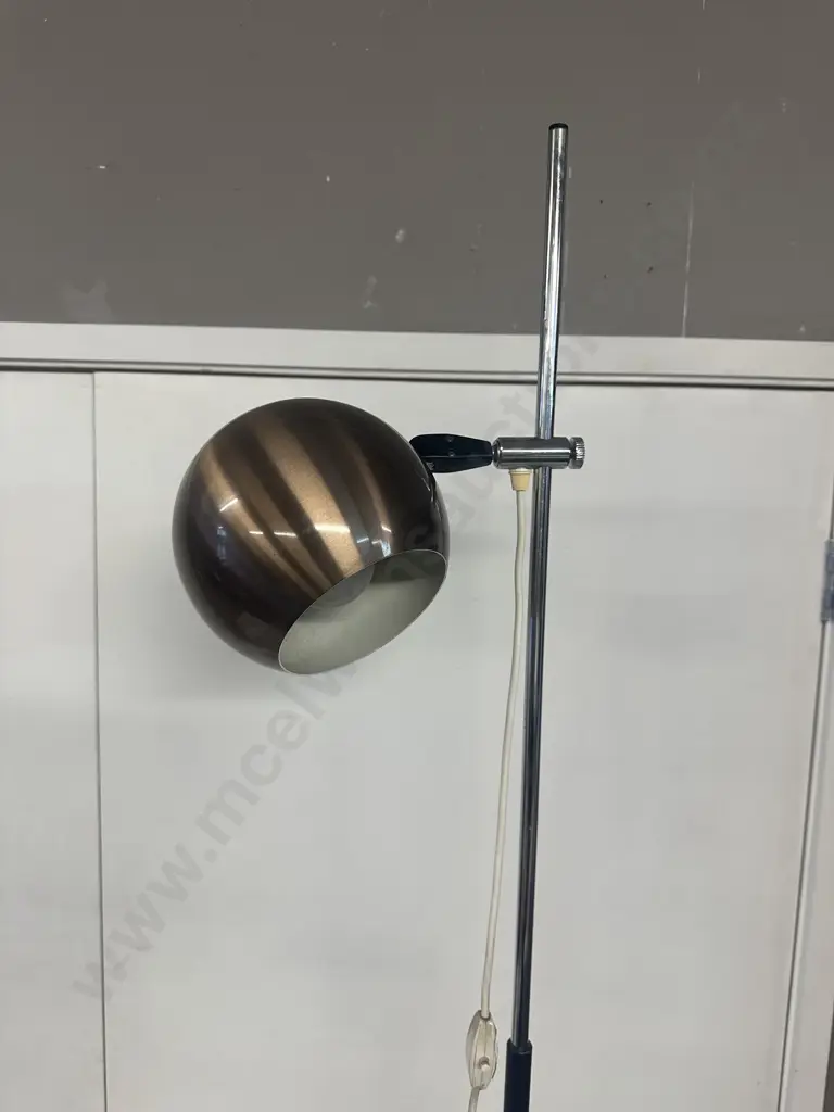 Vintage Brush Metal Floor Lamp With Eyeball Lamp Image 1++