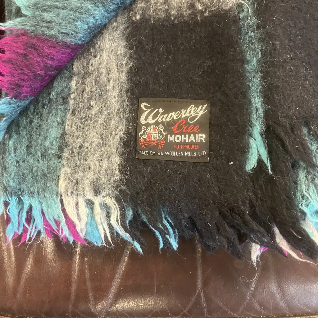 Waverley Cree South Africa Mohair Throw (Black / Blue / Purple) Image 1++