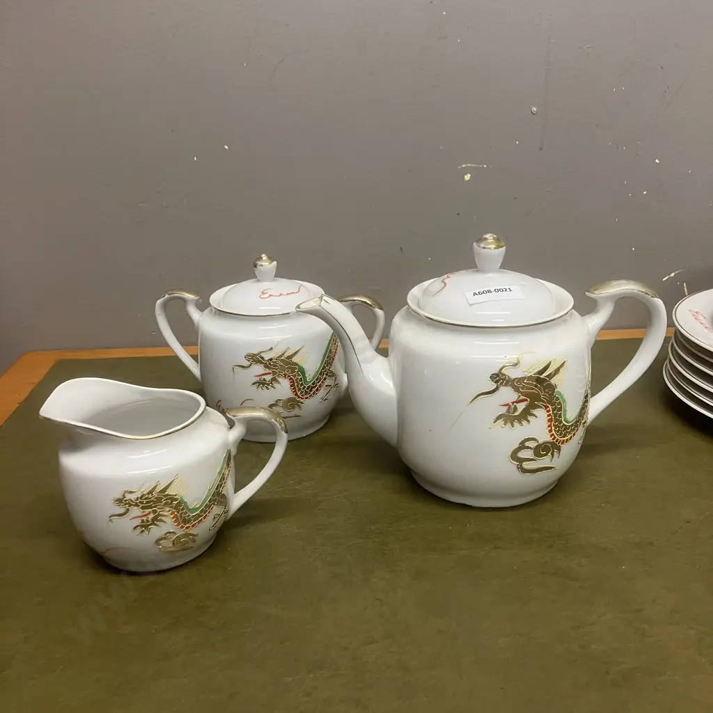Vintage Chinese Dragon Teaset Image 1++
