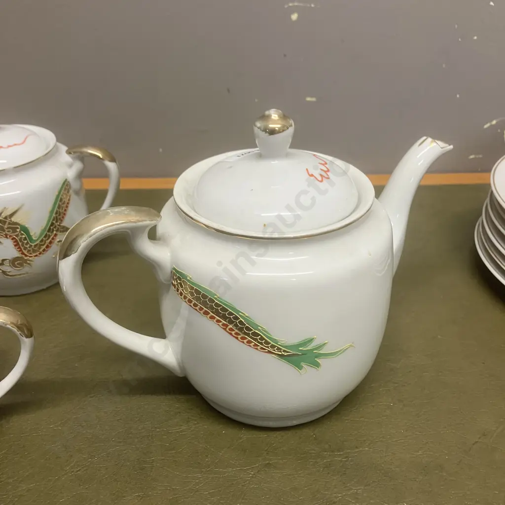 Vintage Chinese Dragon Teaset Image 1++