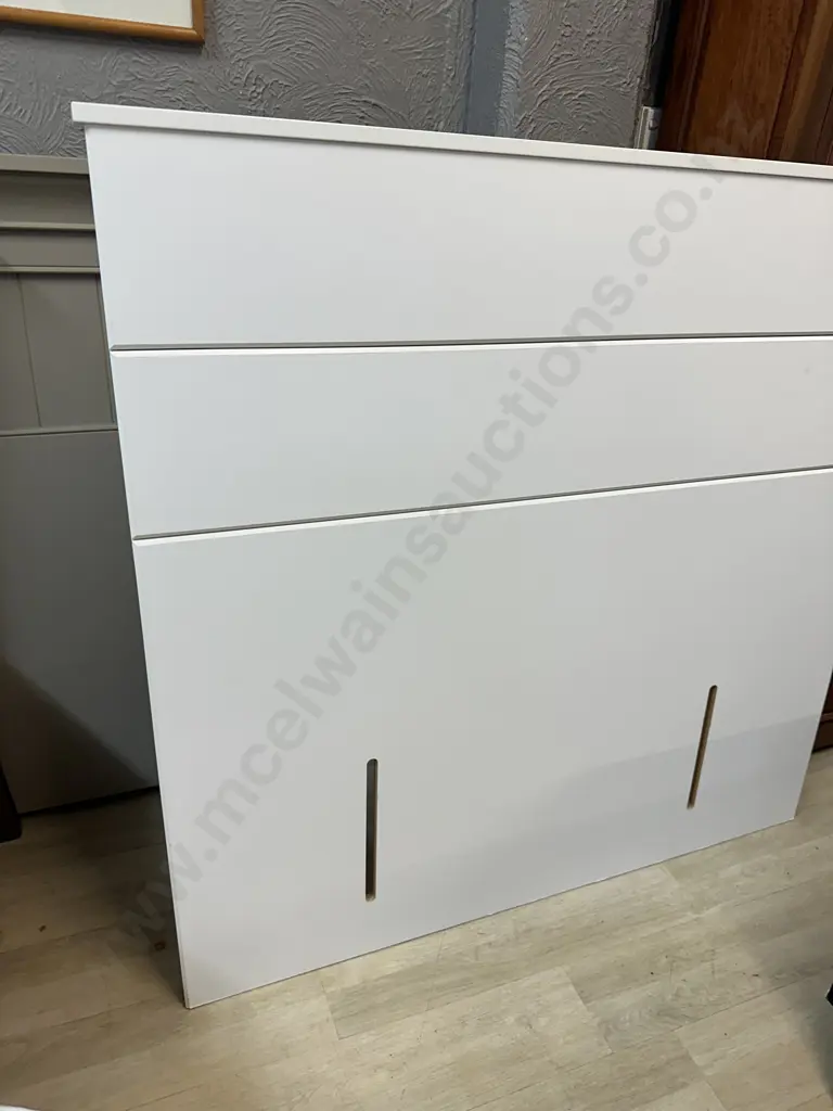 King Single Wooden Headboard Painted White Image 1++