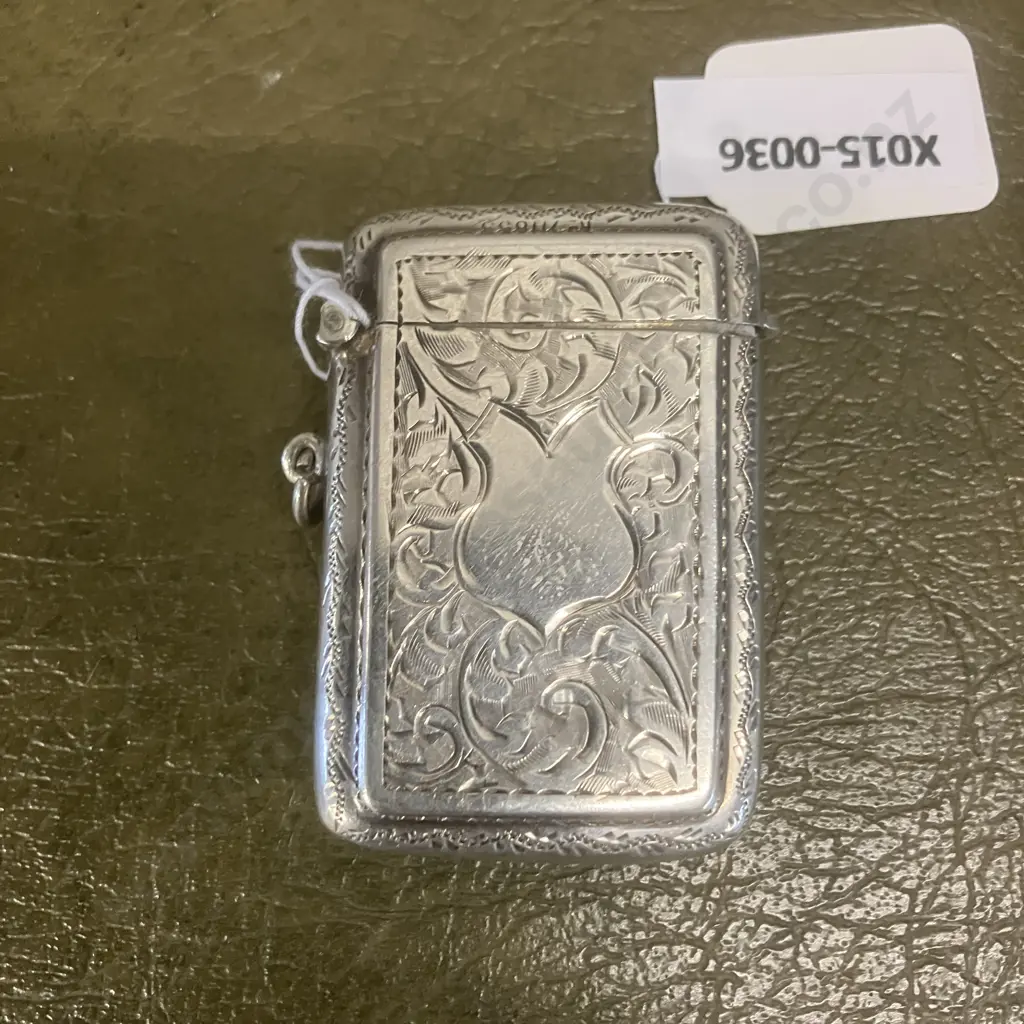 Exquiste Edwardian Antique Sterling Silver Match Safe Vesta Case Hallmarked John Rose 1925 Birmingham Image 1++