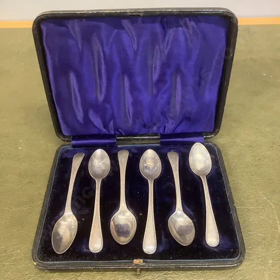 Cased Set of Six Sterling Silver Teaspoons - Hallmarked L&S Birmingham