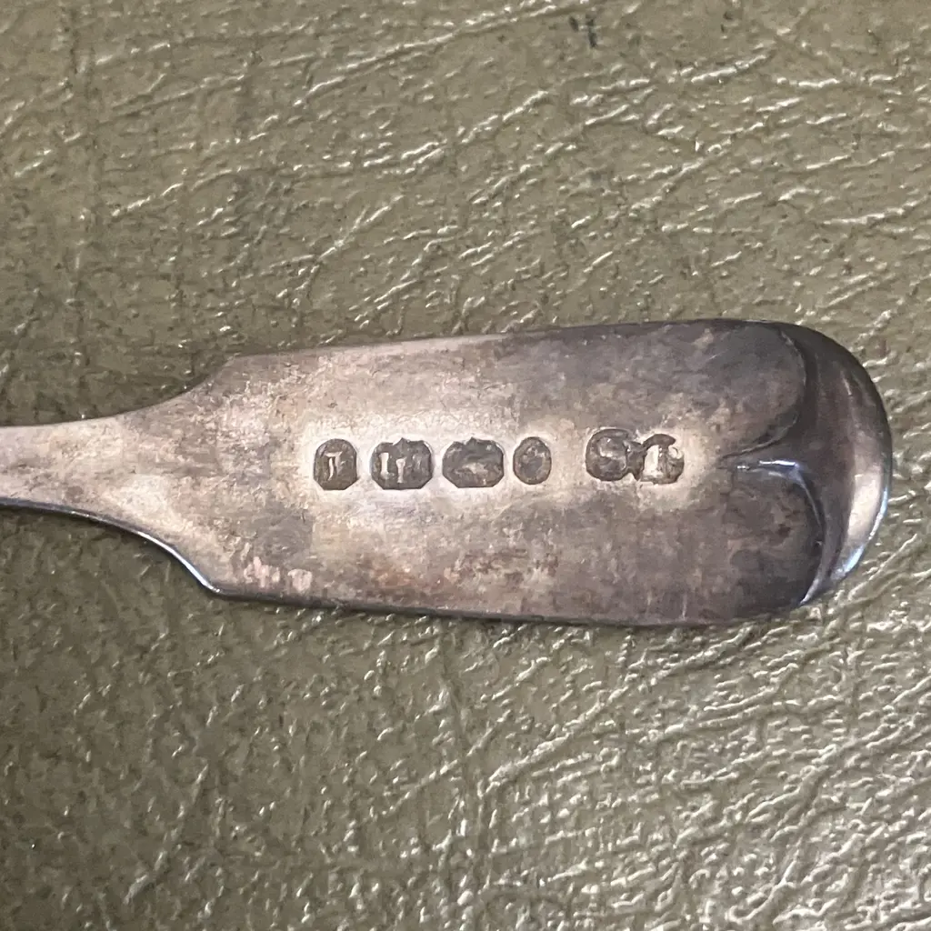 English Antique Georgian Sterling Silver Spoons 1836 & 1847 John Stone Exeter Image 1++