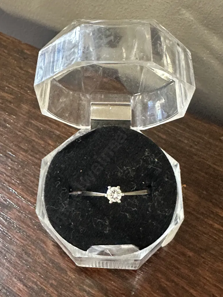 14 CT White Gold Ring 0.15 Carat Diamond Image 1++