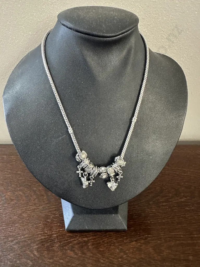 Snake Chain Necklace With Assorted Charms Image 1++